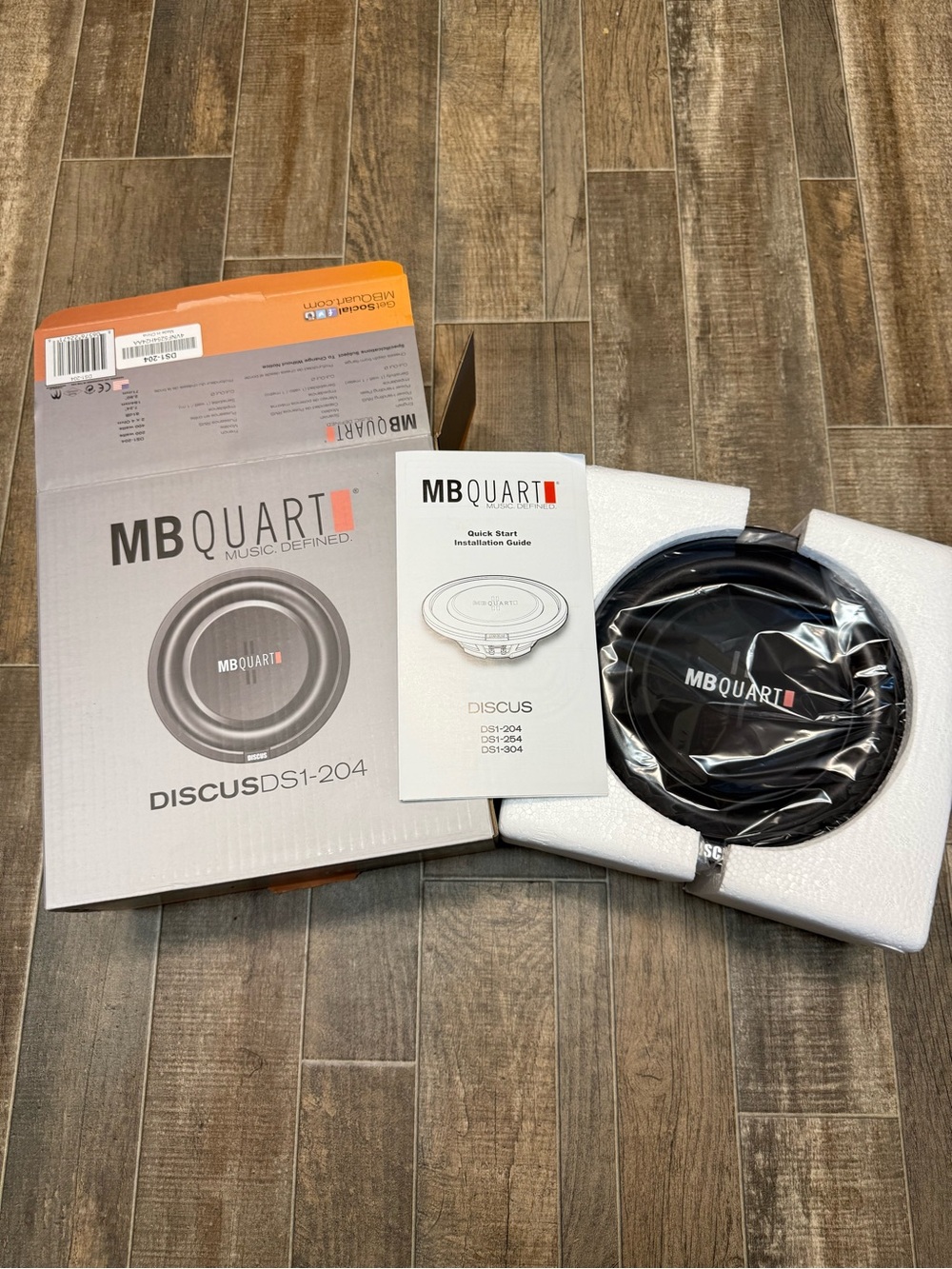 MB Quart DS1-204 400 Watt 8 Inch Shallow Slim DVC 4Ohm Car Sub, Single Speaker